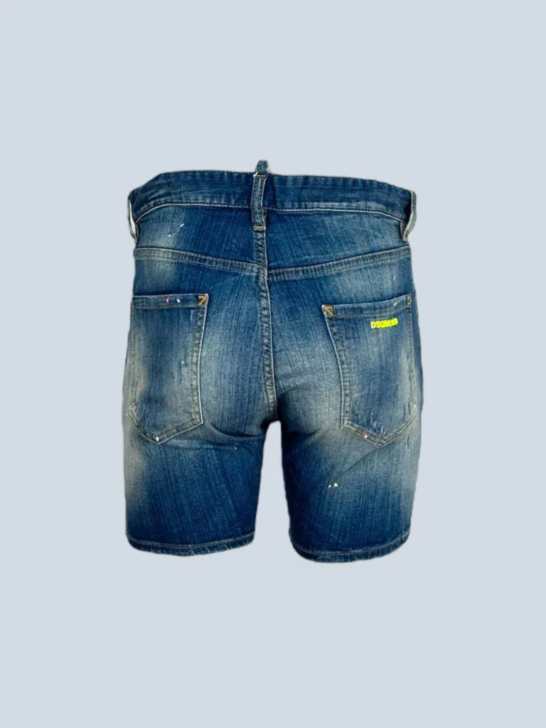 Bermuda in denim delavè con logo, 44., foto 2 di 5