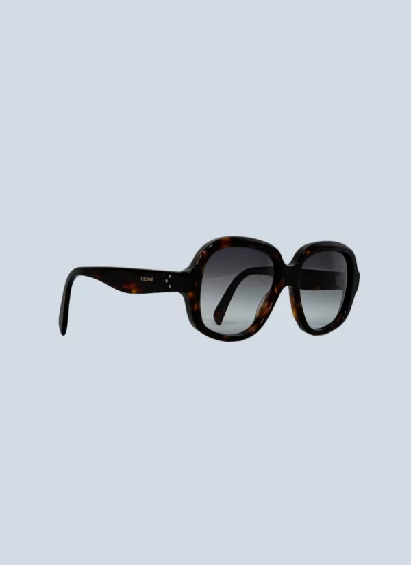 <b>Celine</b> <br> occhiali da sole squadrati in acetato tartarugato.