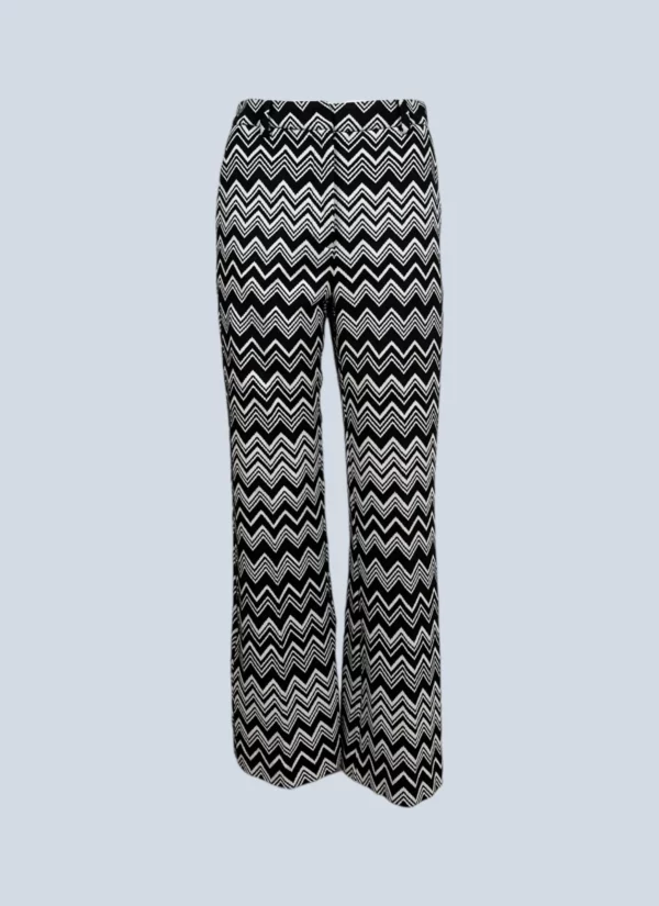 <b>Missoni</b> <br> pantaloni a zampa con motivo Zig Zag, 40.