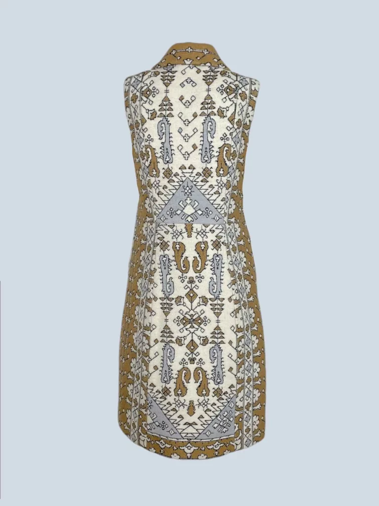Cappotto smanicato jacquard motivo azteco, 4., foto 2 di 3