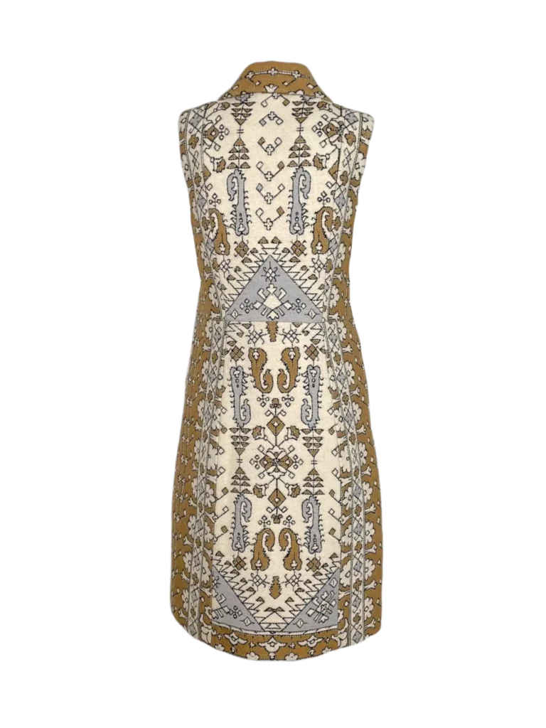 Aztec pattern jacquard sleeveless coat, photo 2 of 3