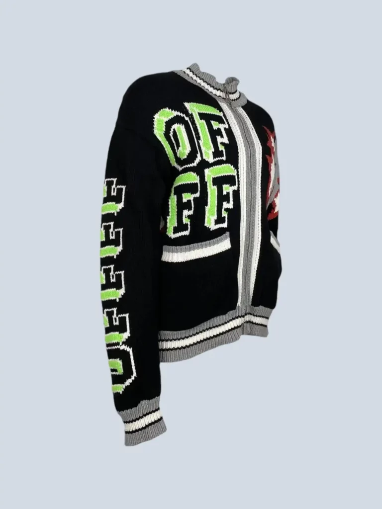 Cardigan in lana lavorata logo, M., foto 2 di 7