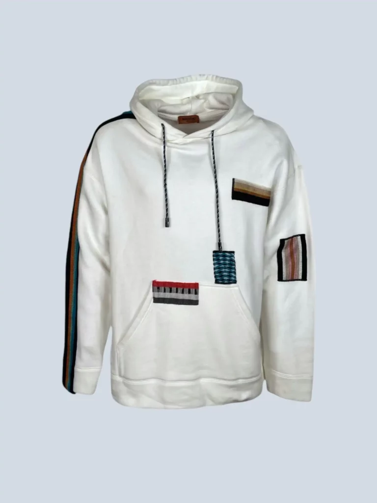 Felpa con cappuccio e patches in cotone, M