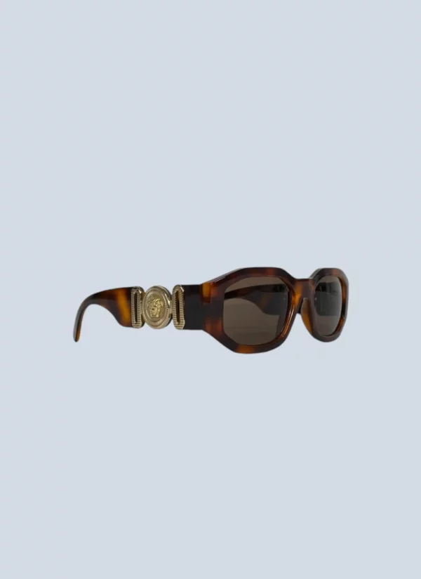 <b>Versace</b><br> occhiali da sole maxi medusa Biggie in acetato tartarugati.