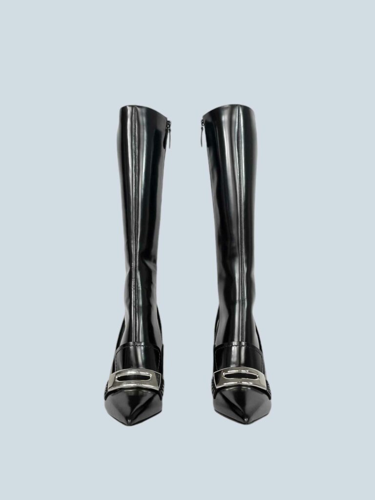 Brushed leather buckle boots, 37., photo 3 of 5