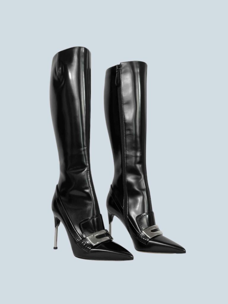 Brushed leather buckle boots, 37., photo 2 of 5