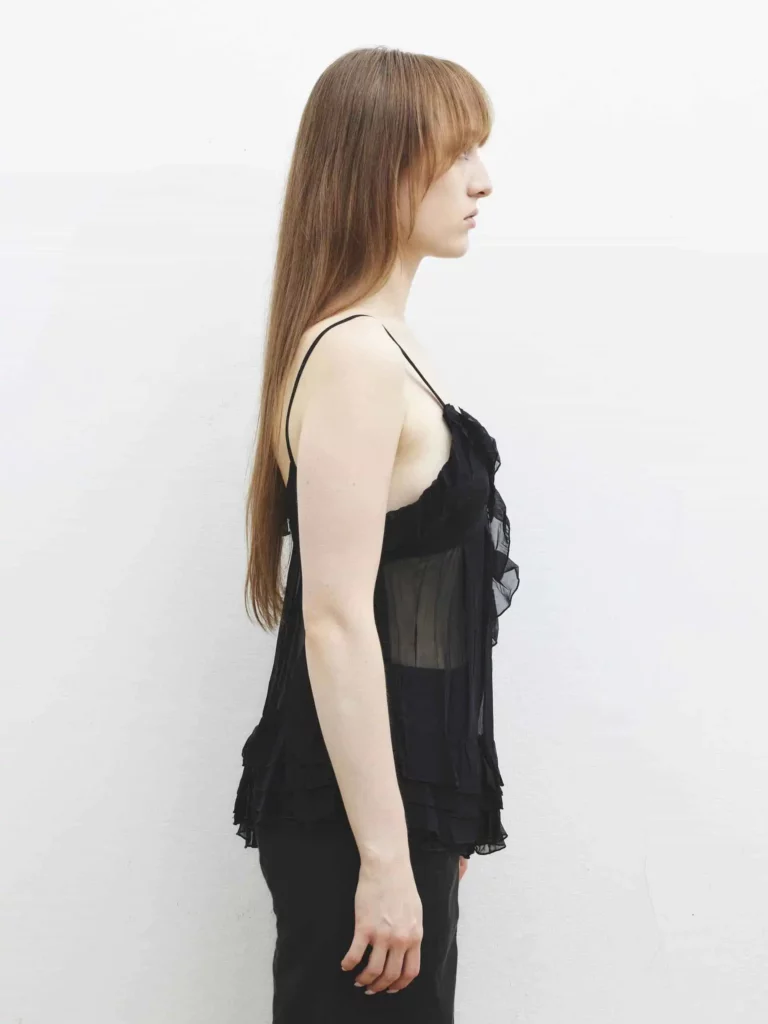 Babydoll in seta con rouches, 40., foto 2 di 3