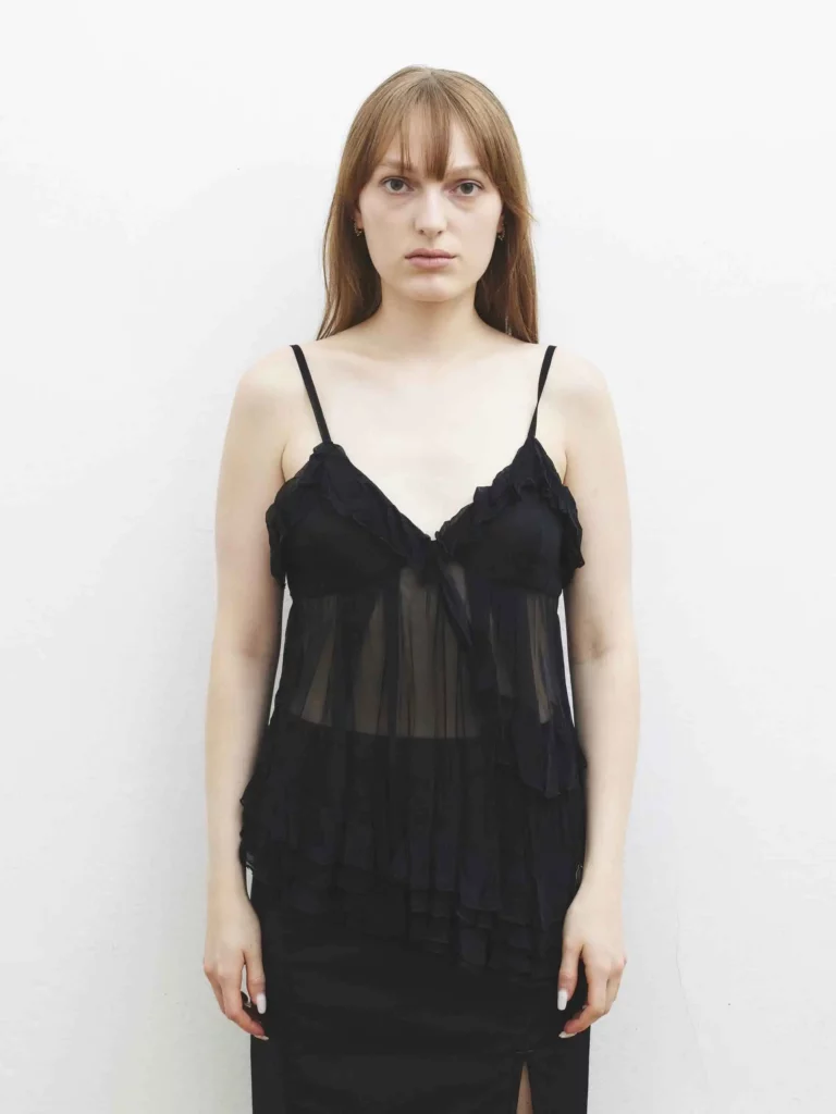 Babydoll in seta con rouches, 40.