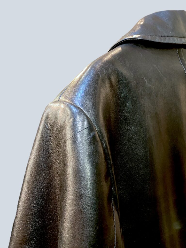 Cappotto doppiopetto in pelle con interno in pelliccia, 52., foto 10 di 10