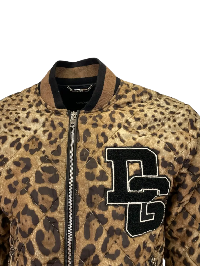 Matelassé cotton bomber jacket with animal print, photo 5 of 6