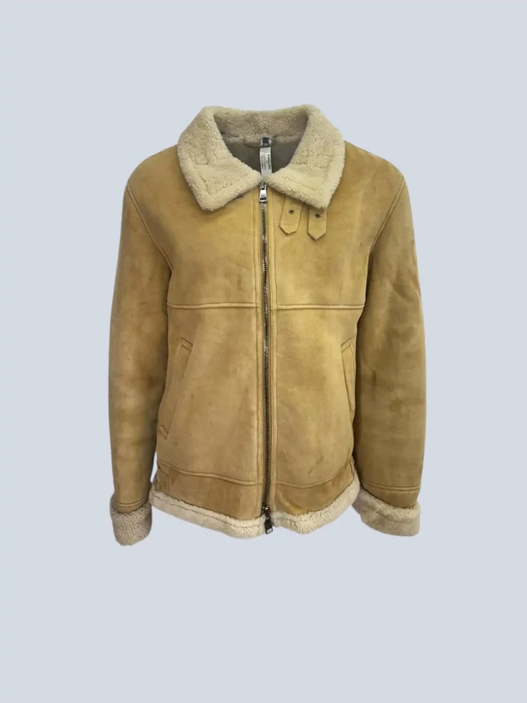 x Antonia, giubbotto montone in suede, 50.