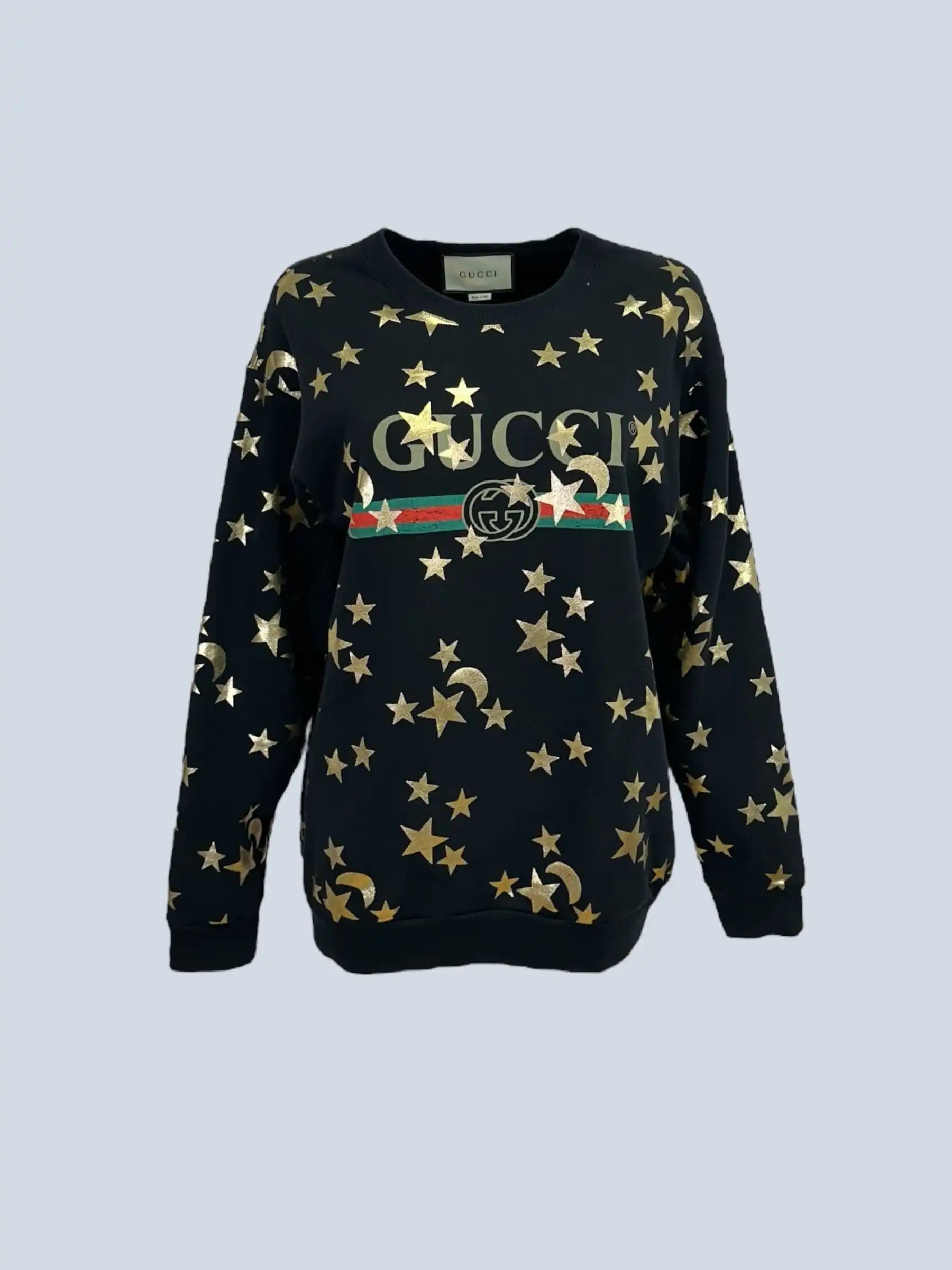 Gucci felpa girocollo in cotone garzato stampa stelle M