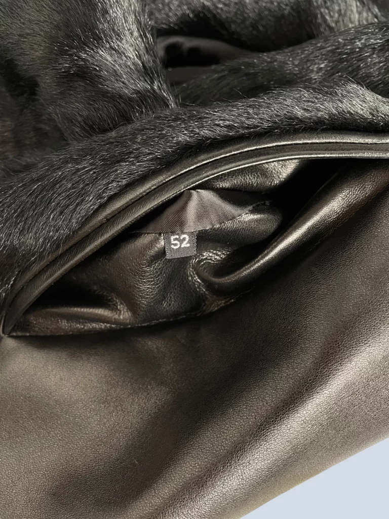 Cappotto doppiopetto in pelle con interno in pelliccia, 52., foto 9 di 10