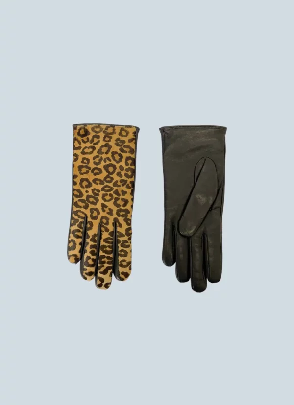 <b>Dolce&Gabbana</b> <br> guanti in pelle e cavallino leopard, 7,5.