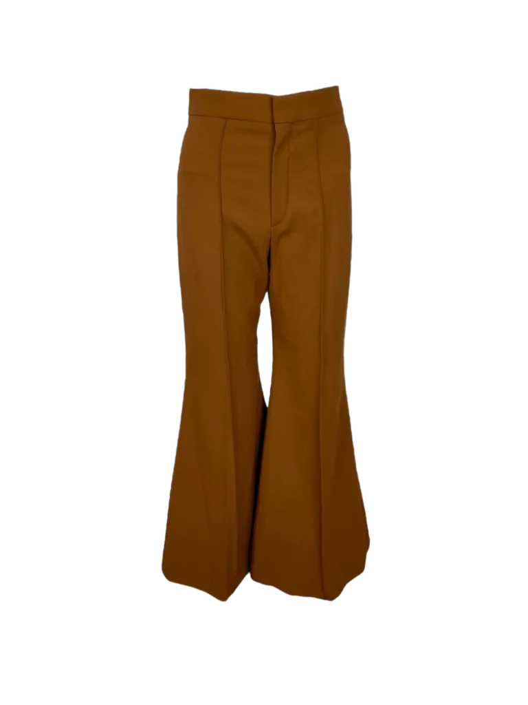 Pantaloni a zampa in lana.
