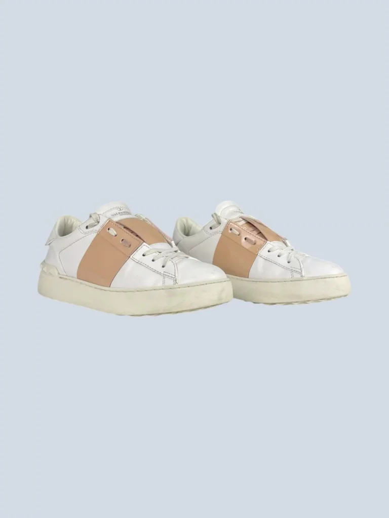 Garavani, sneakers Open in pelle con banda in vernice, 38., foto 2 di 6
