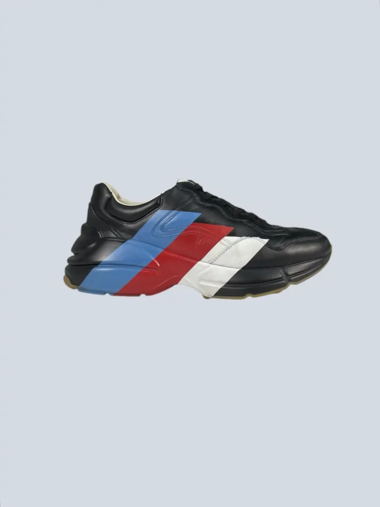 Sneakers Rython in pelle con bande web, 6.