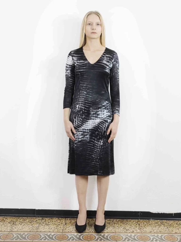 By Tom Ford, abito a maniche lunghe in viscosa animalier, 38.