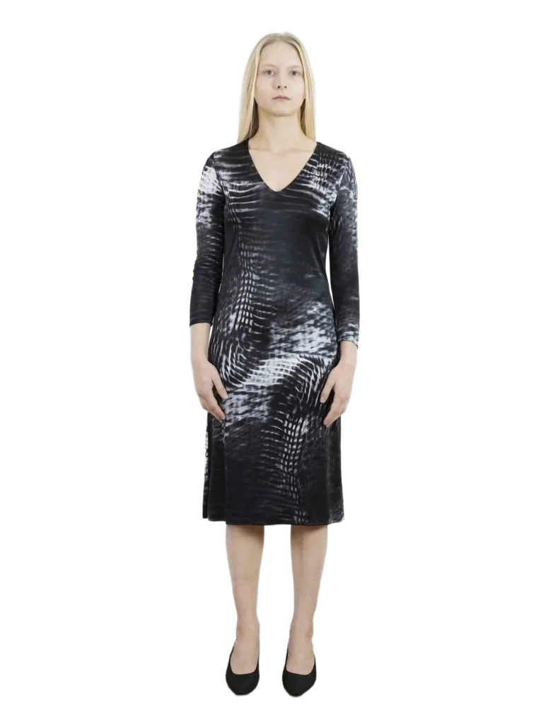 By Tom Ford, long-sleeved animalier viscose dress.