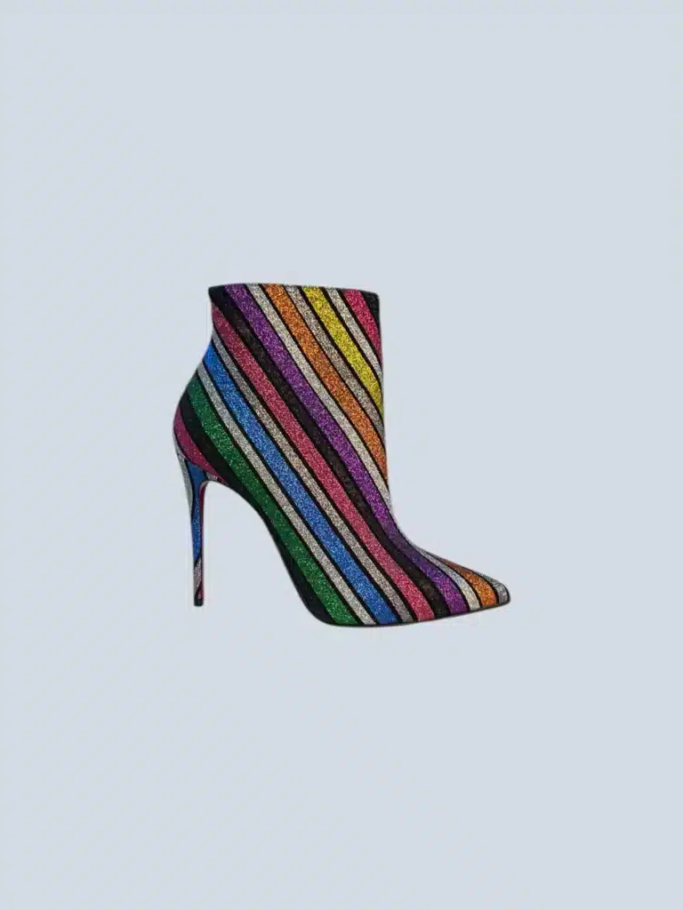 Glitter striped ankle boots, 37.5.
