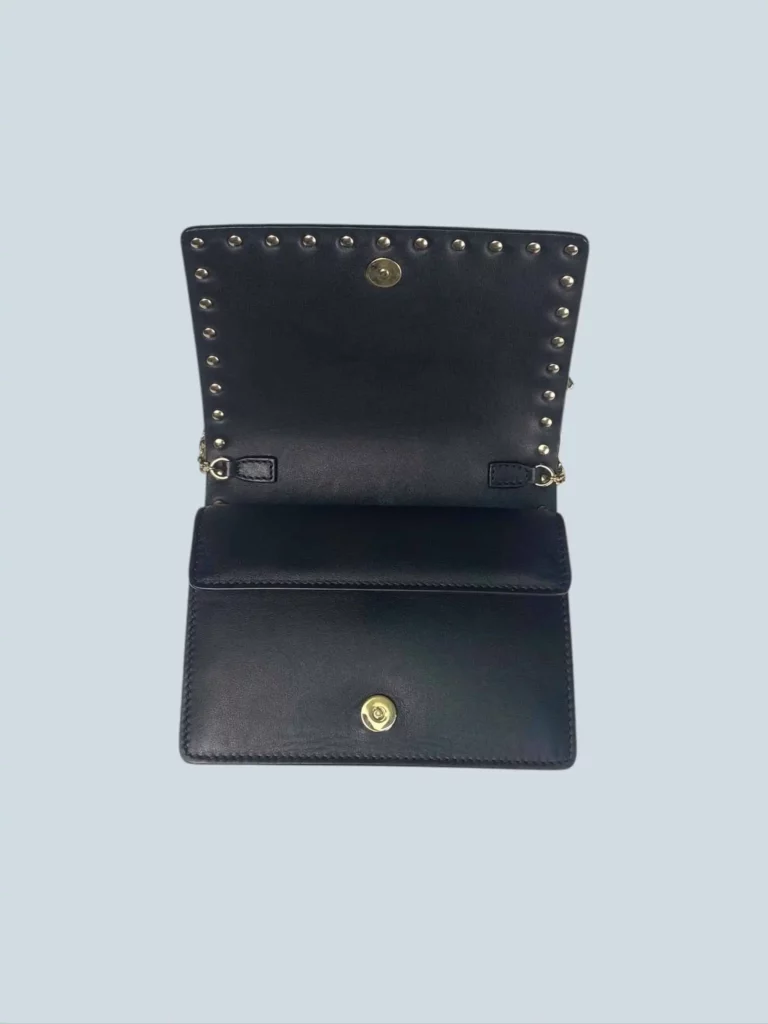 Rockstud leather crossbody clutch, photo 5 of 6