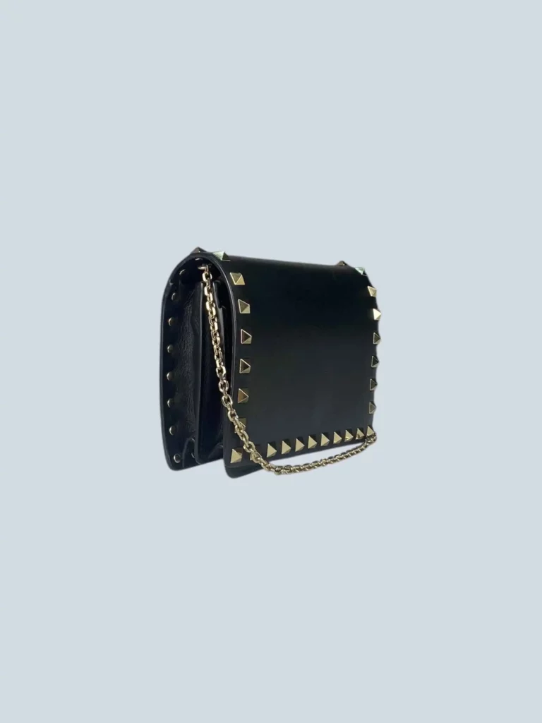 Rockstud leather crossbody clutch, photo 2 of 6