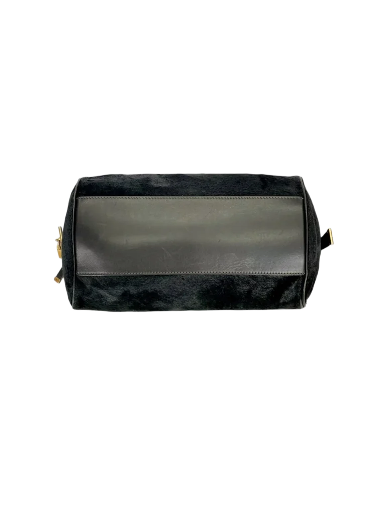 Leather and calf hair shoulder bag, photo 5 of 11