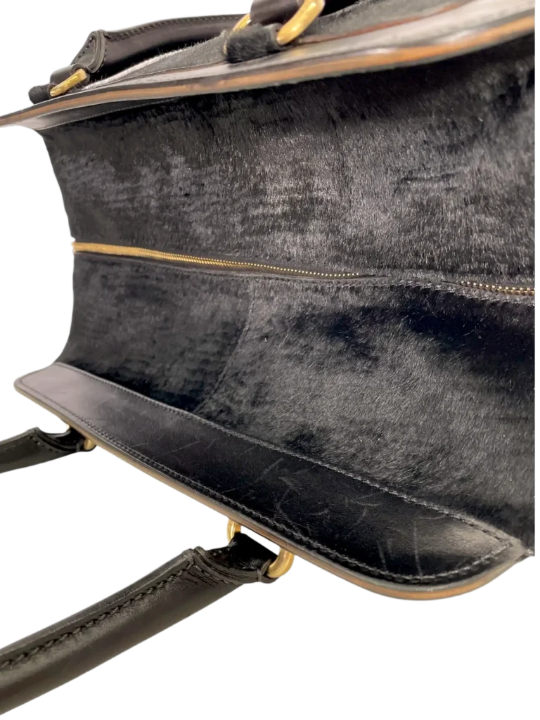 Leather and calf hair shoulder bag, photo 11 of 11