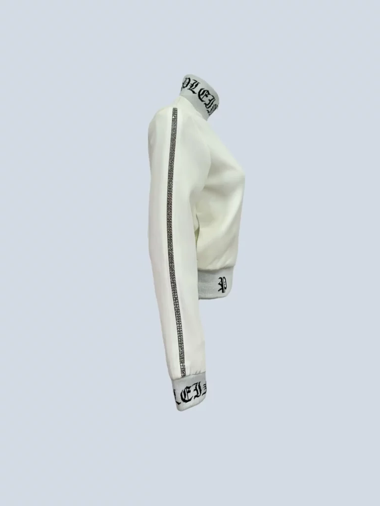 Felpa con zip Gothic Plein in triacetato e cristalli, S., foto 3 di 9