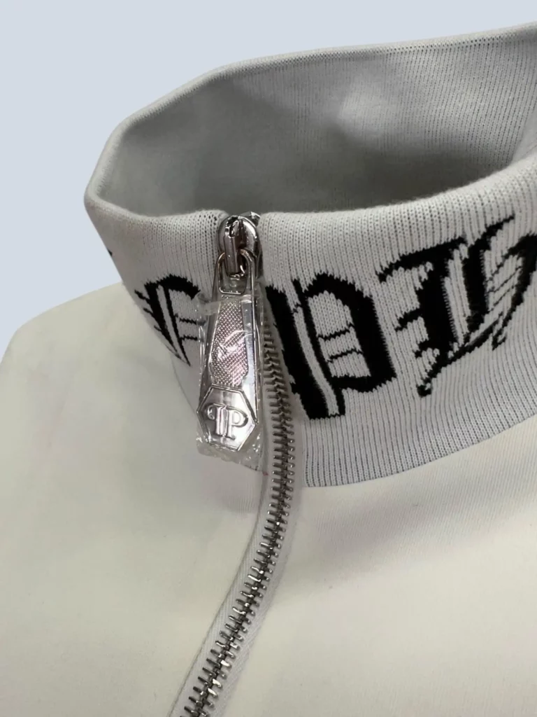 Felpa con zip Gothic Plein in triacetato e cristalli, S., foto 7 di 9