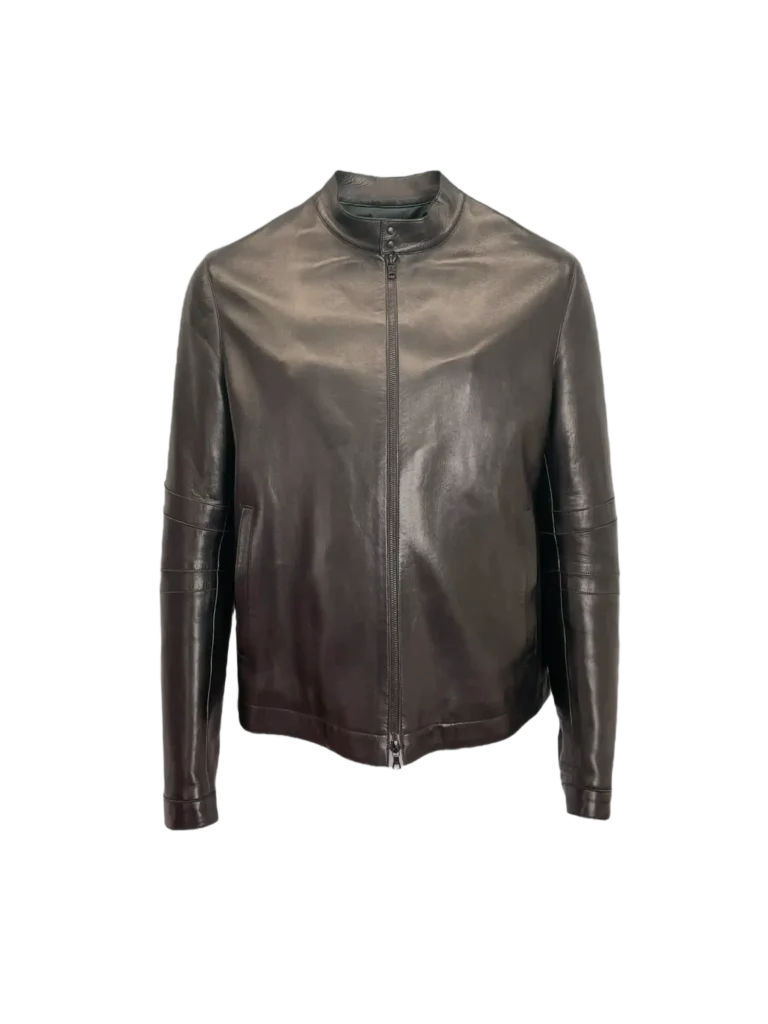 Giubbotto in pelle con zip, M.