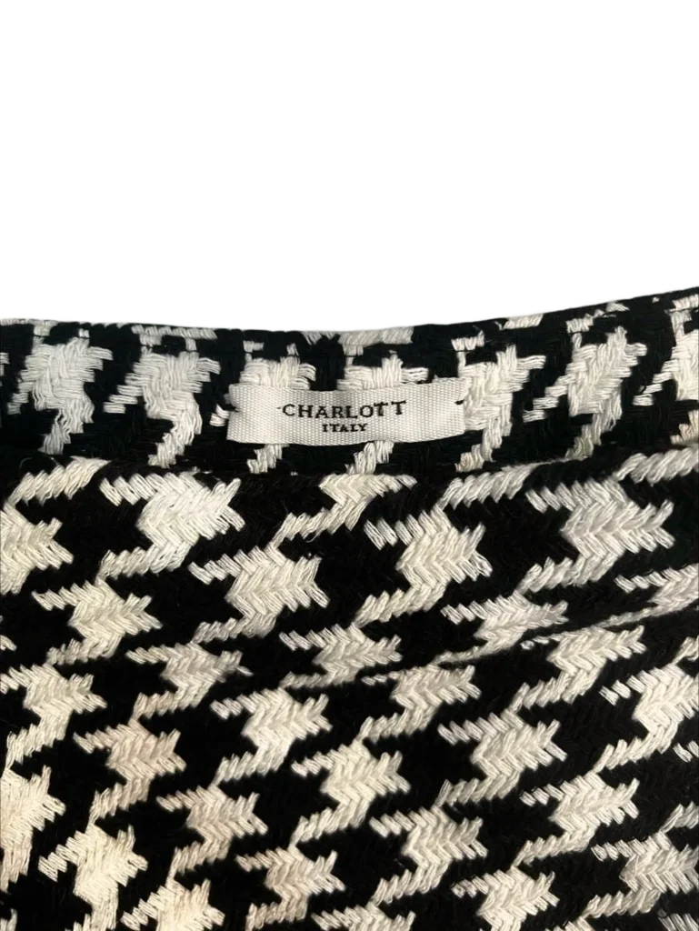 Houndstooth cotton midi skirt with fringes., photo 5 of 5