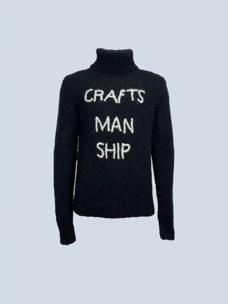 "Craftsmanship" knit wool turtleneck, 48.