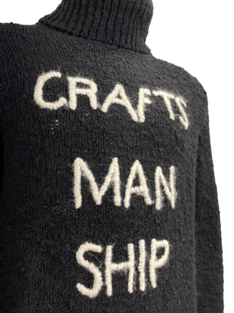 Maglione a collo alto in lana lavorata "Crafts Man Ship"., foto 5 di 6