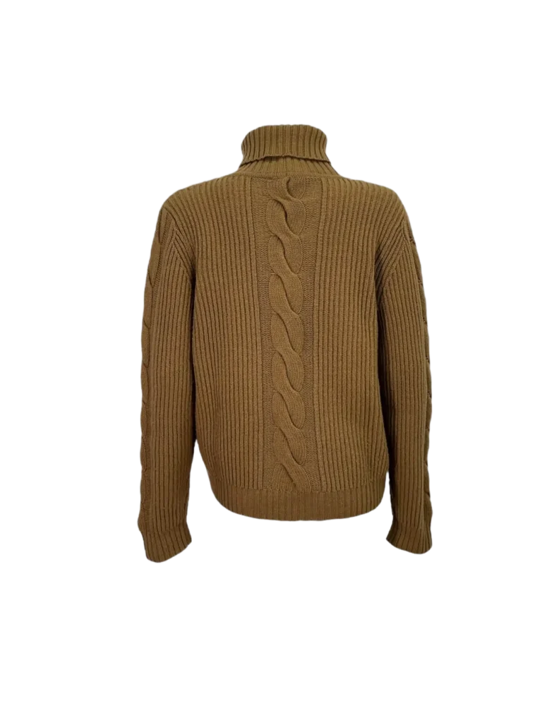Maglione a collo alto in lana di cammello., foto 3 di 4