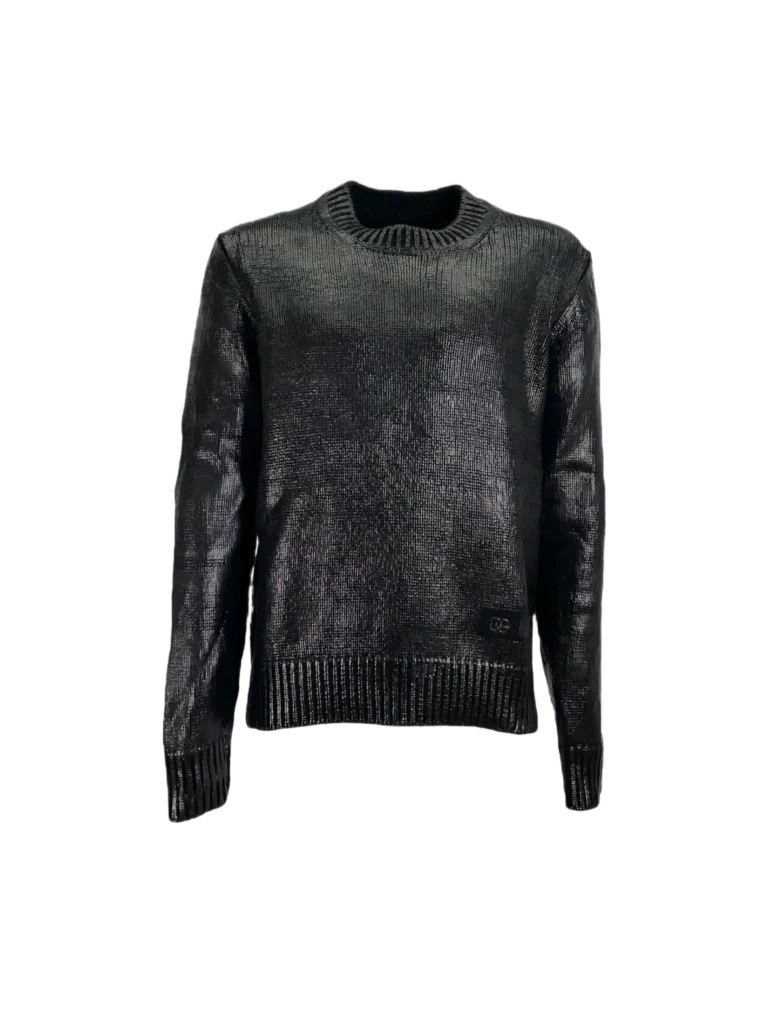 Maglione in lana con effetto spalmato.