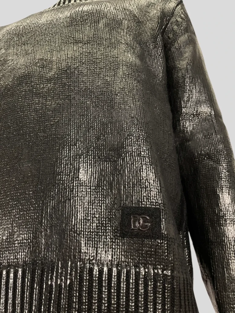 Maglione in lana con effetto spalmato., foto 5 di 6