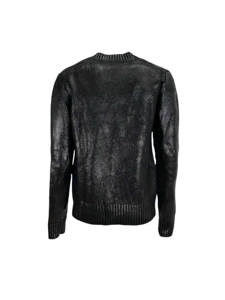 Maglione in lana con effetto spalmato., foto 3 di 6
