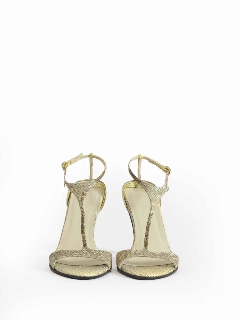 By Tom Ford, sandali in pelle lizard con charmes logo, 38,5., foto 2 di 4