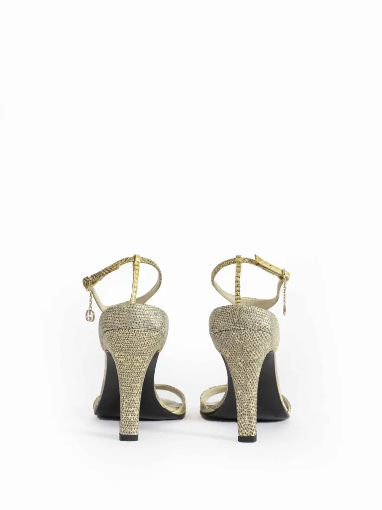 By Tom Ford, sandali in pelle lizard con charmes logo, 38,5., foto 3 di 4