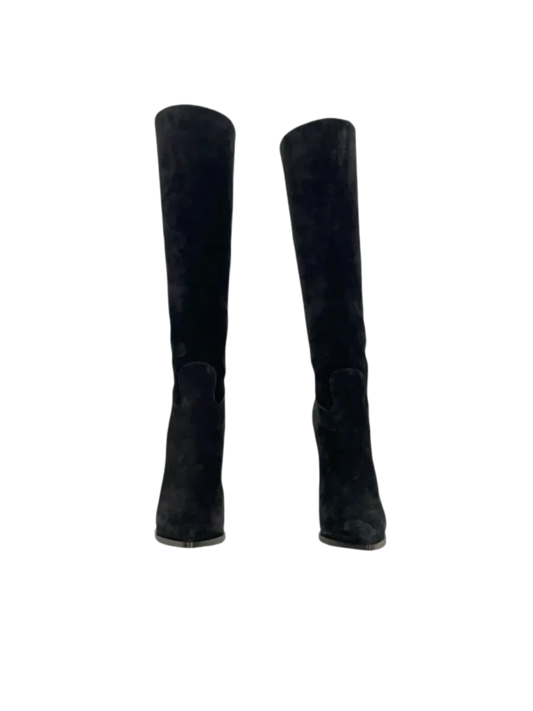 Casadei, Blade suede boots with metal stiletto heel., photo 3 of 7