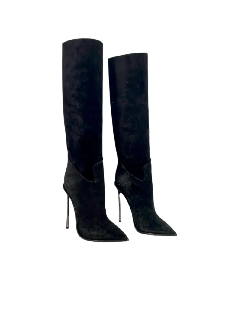 Casadei, Blade suede boots with metal stiletto heel., photo 2 of 7