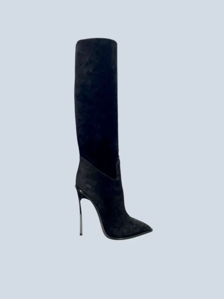 Casedei, Blade suede boots with metal stiletto heel, 35.