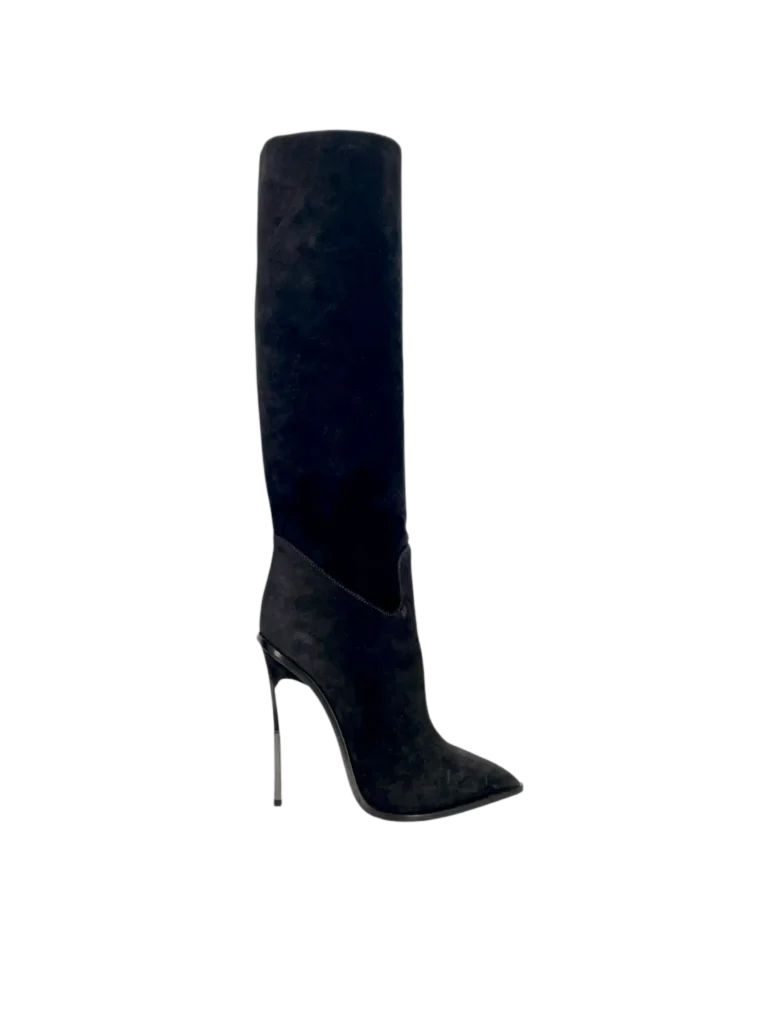 Casedei, stivali Blade in suede con tacco stiletto in metallo.
