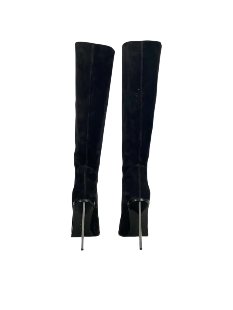 Casadei, Blade suede boots with metal stiletto heel., photo 4 of 7
