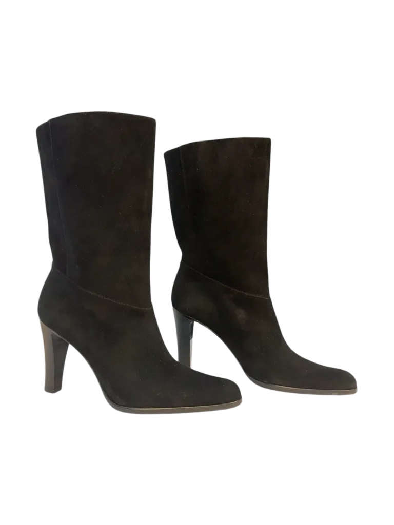 Suede heeled ankle boots 35,5C., photo 2 of 5