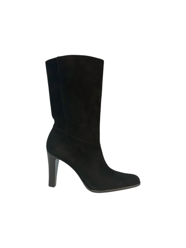 Stivaletti con tacco in suede 35,5C.
