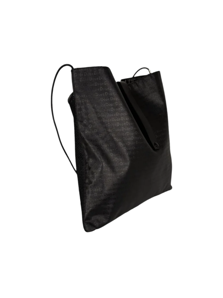Borsa a spalla in tela cerata con stampa logo all-over., foto 2 di 8