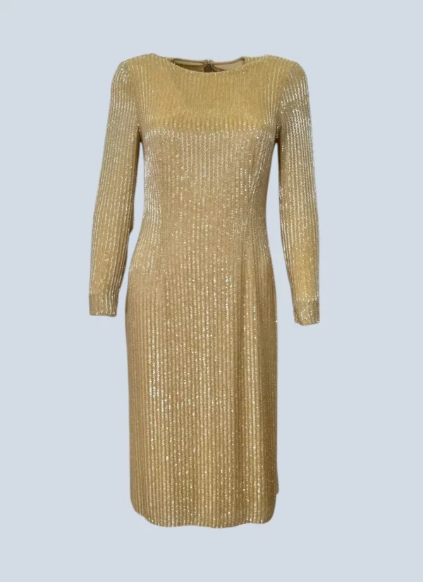 <b>Ralph Lauren</b><br> abito midi in seta con paillettes e perline, 4.