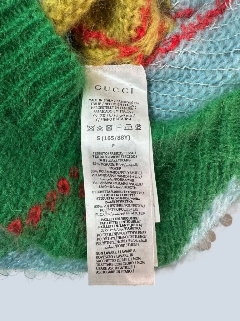 Maglione lungo in misto mohair motivo rombi e paillettes, S., foto 11 di 11